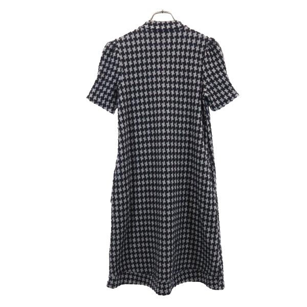 MARC BY MARC JACOBS マークバイマークジェイコブス 千鳥柄 半袖 パフスリーブ ワンピース XS 黒×グレー系 レディース