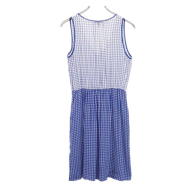 ARMANI JEANS アルマーニジーンズ 総柄 ノースリーブ ワンピース 36 ブルー系 レディース