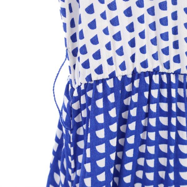 ARMANI JEANS アルマーニジーンズ 総柄 ノースリーブ ワンピース 36 ブルー系 レディース