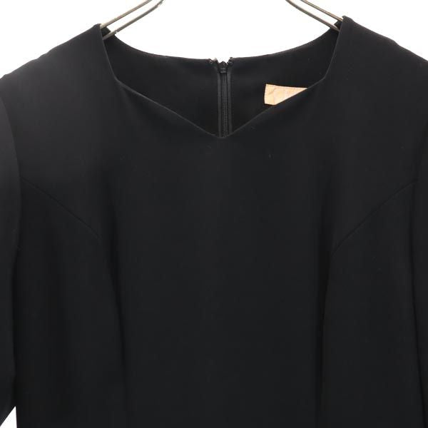 Chloe クロエ 日本製 半袖 ワンピース 9AR ブラック ブラックフォーマル バックジップ レディース