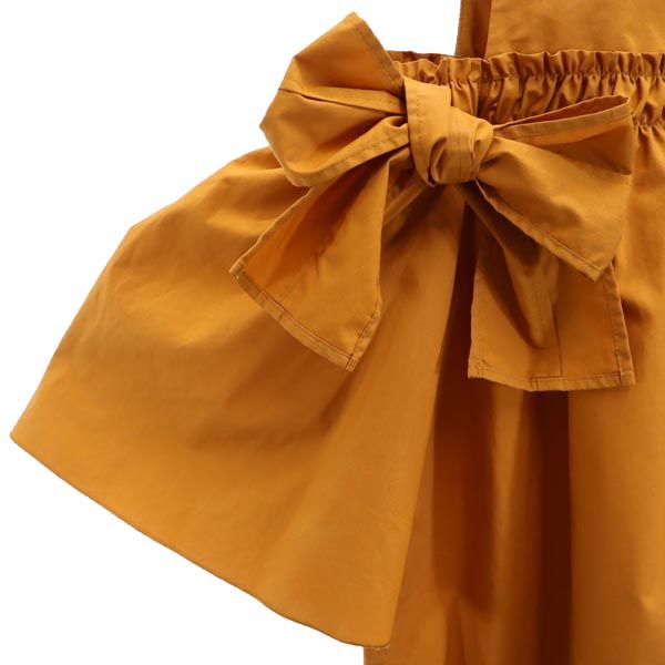 LANVIN en Bleu ランバンオンブルー 日本製 7分袖 オープンショルダー ワンピース 38 キャメル レディース