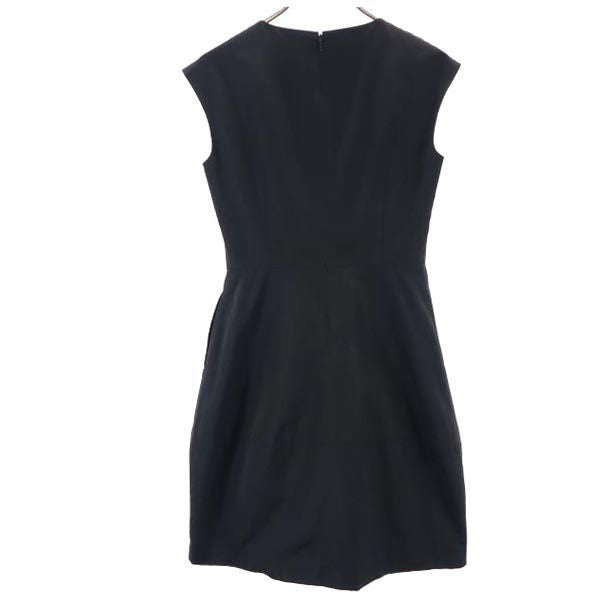 BARNEYS NEW YORK バーニーズ ニューヨーク 日本製 ノースリーブ ワンピース 38 ブラック レディース