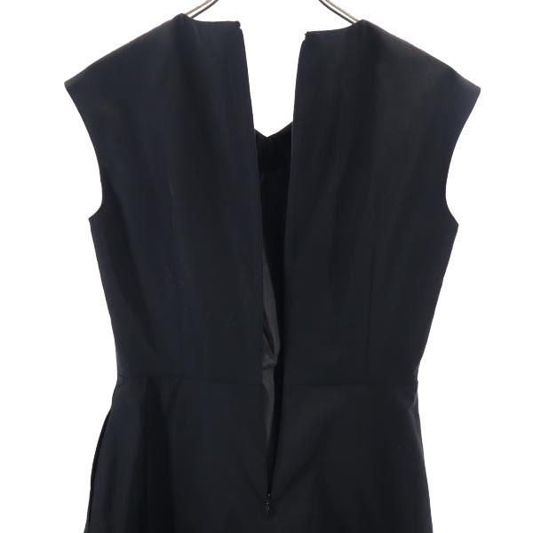 BARNEYS NEW YORK バーニーズ ニューヨーク 日本製 ノースリーブ ワンピース 38 ブラック レディース