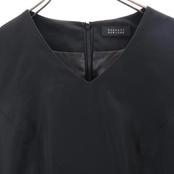 BARNEYS NEW YORK バーニーズ ニューヨーク 日本製 ノースリーブ ワンピース 38 ブラック レディース