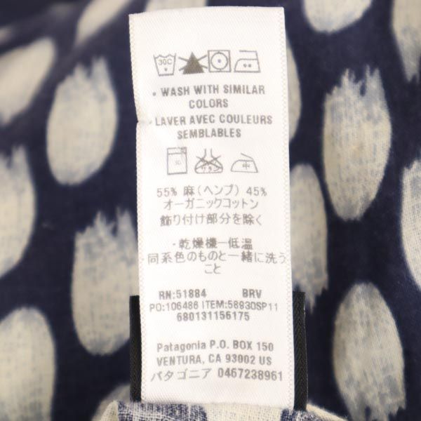 patagonia パタゴニア アウトドア ノースリーブ ワンピース 0 紺×白 レディース