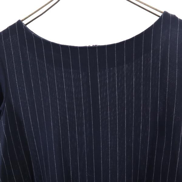Yohji Yamamoto ヨウジヤマモト 7分袖 ワンピース ネイビー レディース