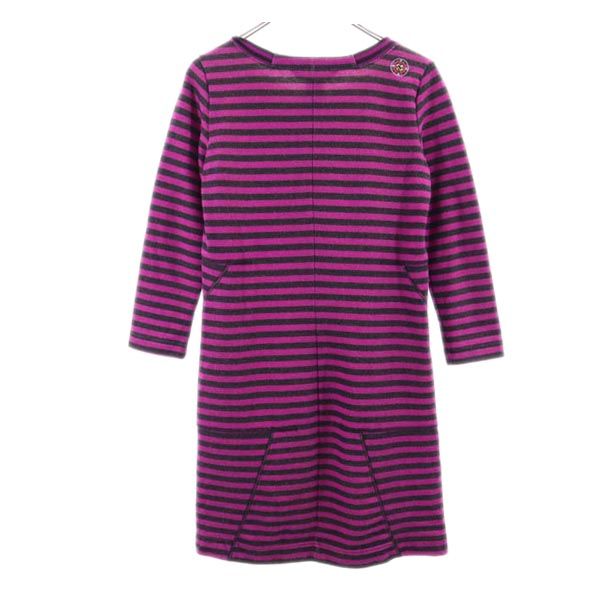MARC BY MARC JACOBS マークバイマークジェイコブス ボーダー 長袖 スウェット ワンピース XS パープル系 レディース