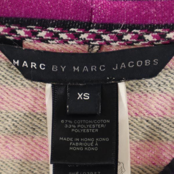 MARC BY MARC JACOBS マークバイマークジェイコブス ボーダー 長袖 スウェット ワンピース XS パープル系 レディース