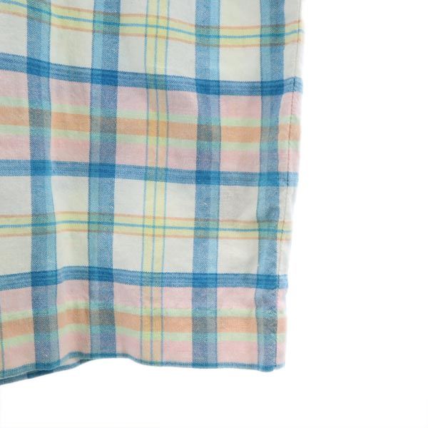 トミーヒルフィガー 90s オールド フラッグタグ チェック ノースリーブ ノースリーブ ワンピース 4 ブルー系 TOMMY HILFIGER バックジップ レディース