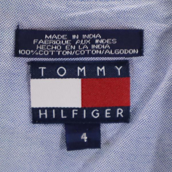 トミーヒルフィガー 90s オールド フラッグタグ チェック ノースリーブ ノースリーブ ワンピース 4 ブルー系 TOMMY HILFIGER バックジップ レディース