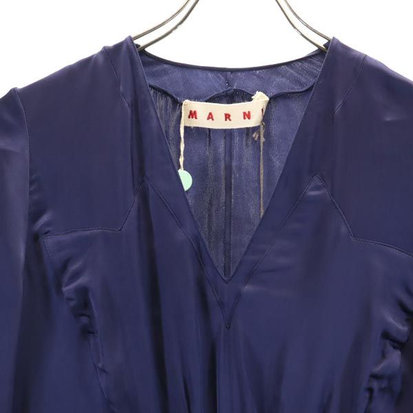 未使用 MARNI マルニ 7分袖 ワンピース 38 ネイビー レディース