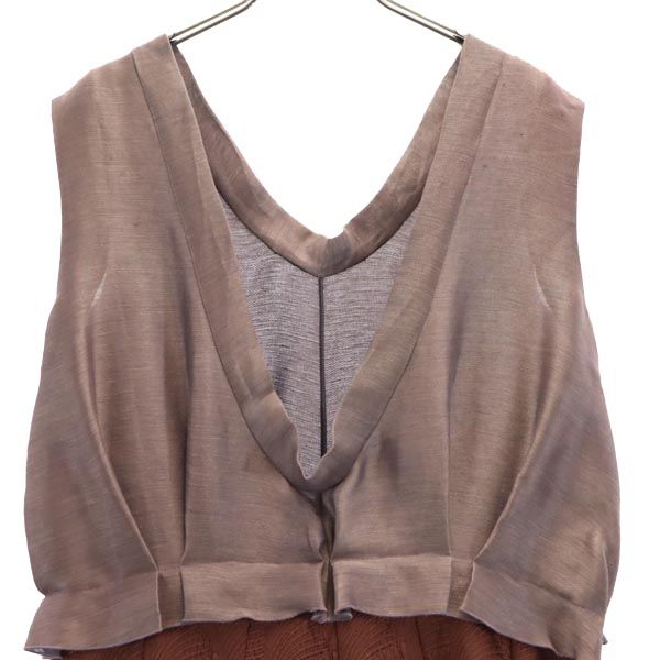 未使用 マルニ イタリア製 シルクブレンド ノースリーブ ワンピース 40 パープルグレー MARNI サイドジップ ドレス レディース