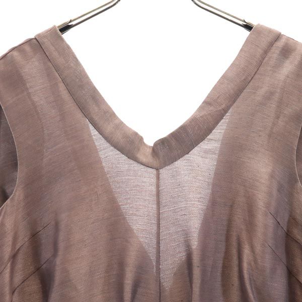 未使用 マルニ イタリア製 シルクブレンド ノースリーブ ワンピース 40 パープルグレー MARNI サイドジップ ドレス レディース