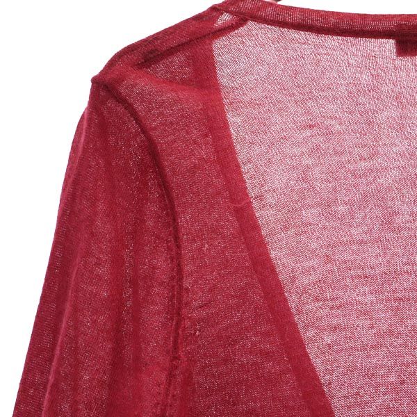 LOVEMOSCHINO ラブモスキーノ 長袖 ニット ロング カーディガン USA6 レッド系 ベルトループ付き レディース