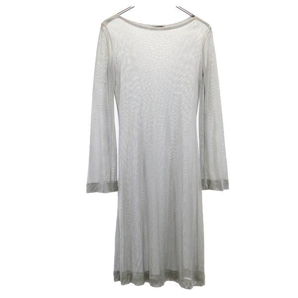 Emporio Armani エンポリオアルマーニ イタリア製 長袖 ワンピース USA4 グレー系 レディース