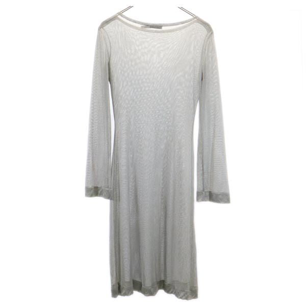 Emporio Armani エンポリオアルマーニ イタリア製 長袖 ワンピース USA4 グレー系 レディース