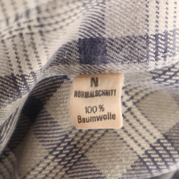 Condor コンドル チェック柄 長袖 シャツ ワンピース 39-40 グレー系 グランパシャツ レディース