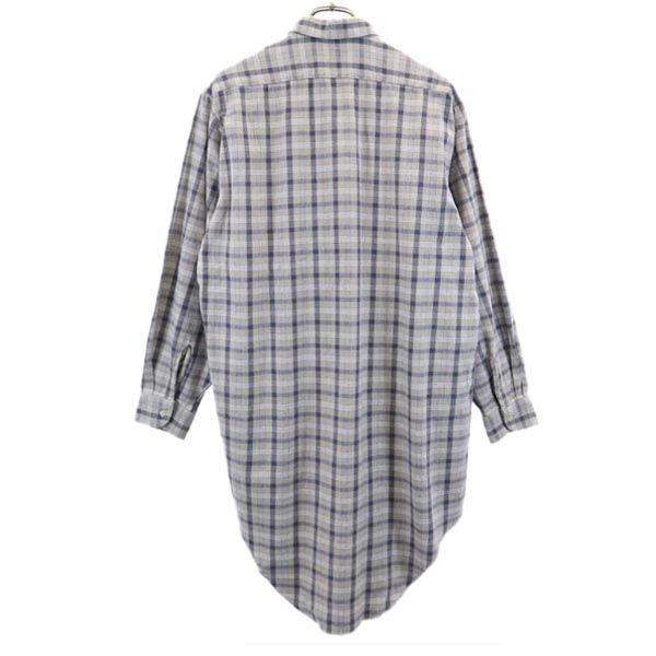 Condor コンドル チェック柄 長袖 シャツ ワンピース 39-40 グレー系 グランパシャツ レディース