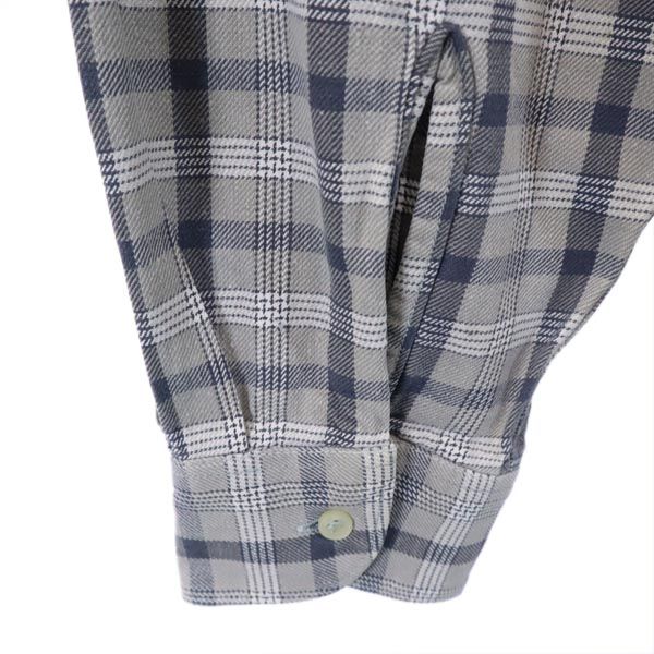 Condor コンドル チェック柄 長袖 シャツ ワンピース 39-40 グレー系 グランパシャツ レディース