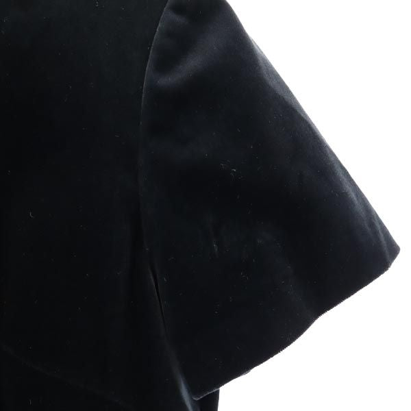 BALENCIAGA バレンシアガ 日本製 半袖 ベロア調 ワンピース 40 ブラック レディース