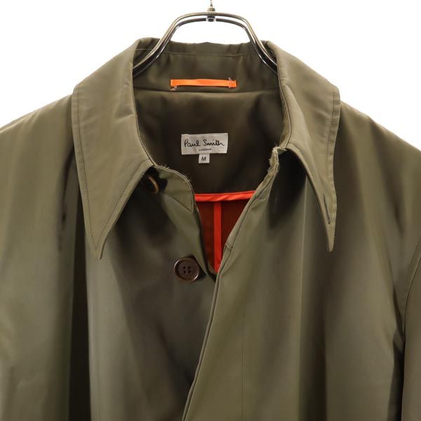 Paul Smith ポールスミス 日本製 ナイロン ステンカラーコート M カーキ メンズ
