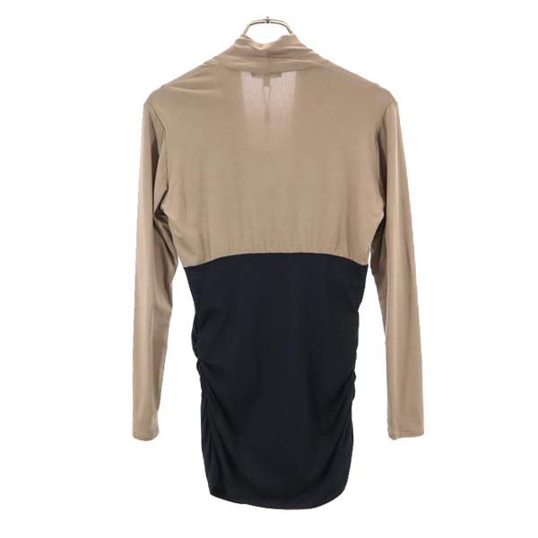 未使用 PAULE KA ポールカ 長袖 ロング カットソー 42 ブラウン×ブラック レディース