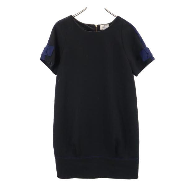 LANVIN ランバン 日本製 半袖 ワンピース 38 ネイビー レディース