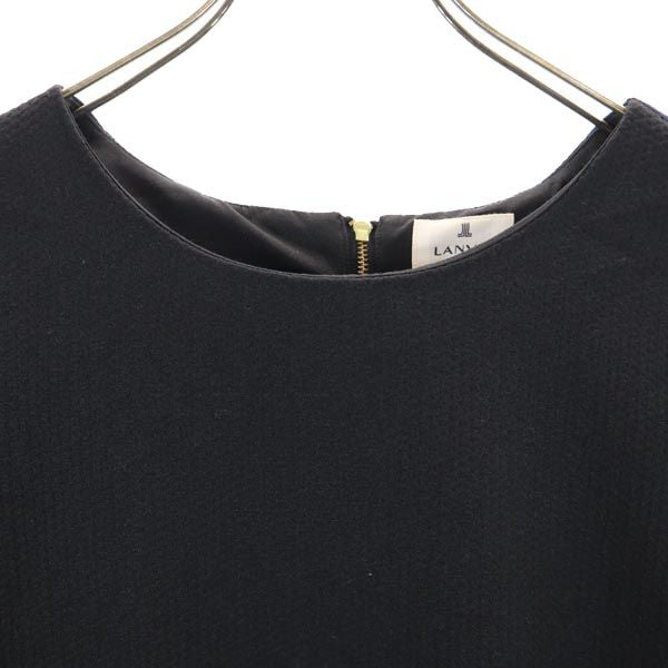 LANVIN ランバン 日本製 半袖 ワンピース 38 ネイビー レディース