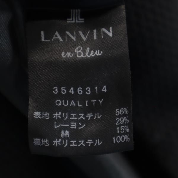 LANVIN ランバン 日本製 半袖 ワンピース 38 ネイビー レディース