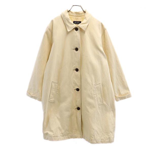 Denim&Co デニムアンドコー オールド ステンカラーコート オフホワイト レディース