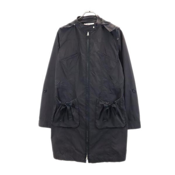 Sonia Rykiel ソニアリキエル ロング ジャケット 42 ブラック フード レディース