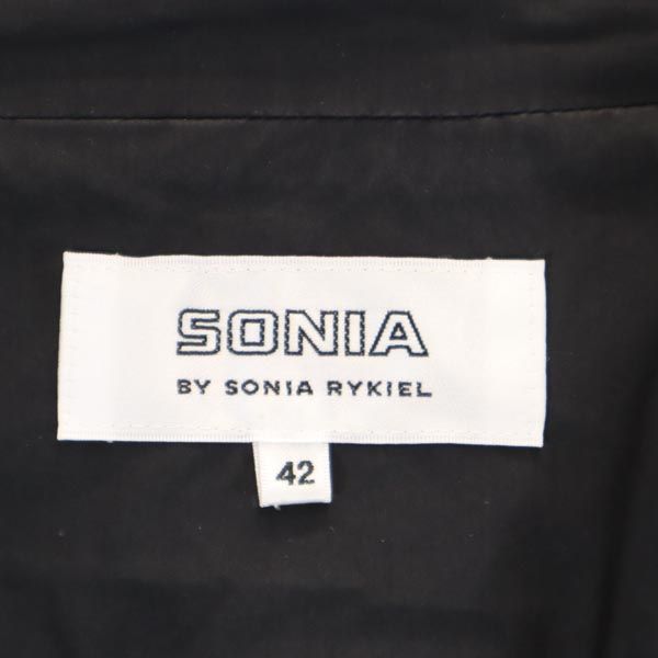 Sonia Rykiel ソニアリキエル ロング ジャケット 42 ブラック フード レディース