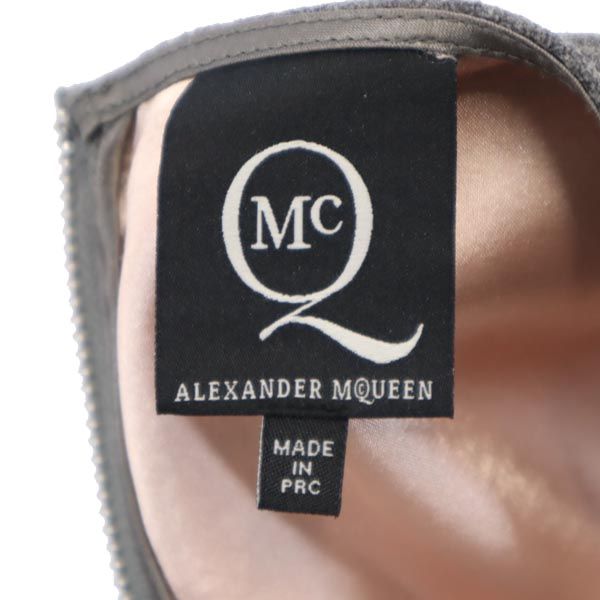 Alexander McQueen アレキサンダーマックイーン ウールブレンド ノースリーブ ワンピース 38 グレー バックジップ レディース