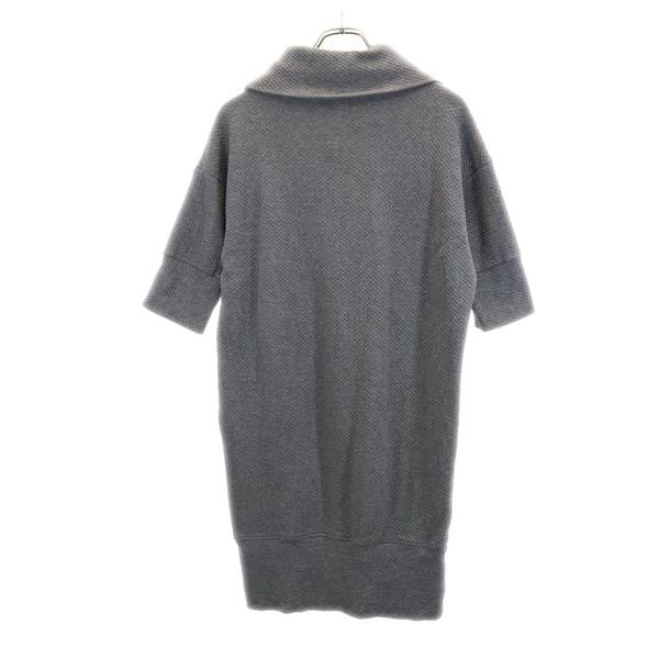 LACOSTE ラコステ 5分袖 タートルネック ワンピース 36 グレー レディース