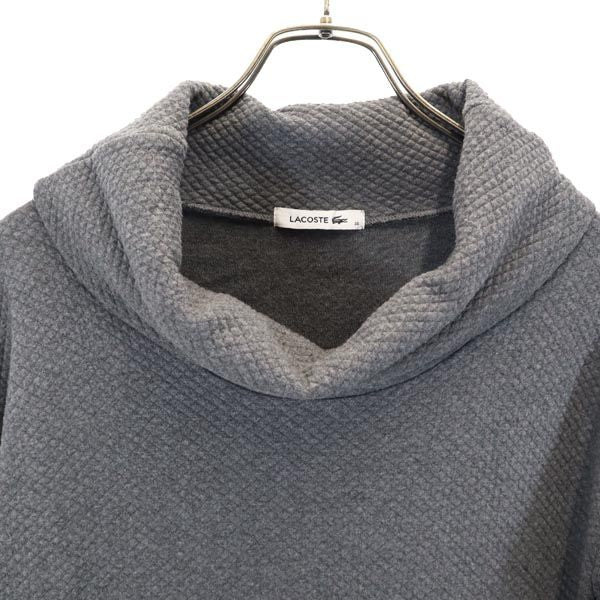 LACOSTE ラコステ 5分袖 タートルネック ワンピース 36 グレー レディース