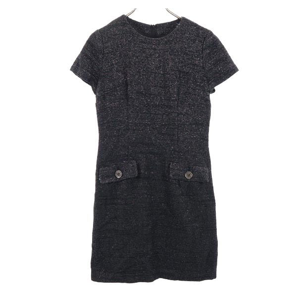 Michael Kors マイケルコース ラメ 半袖 ラメ ワンピース 4 ブラック系 バックジップ レディース