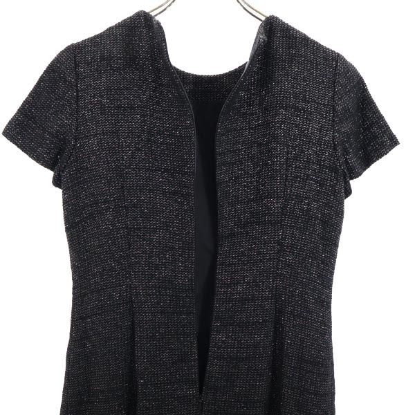 Michael Kors マイケルコース ラメ 半袖 ラメ ワンピース 4 ブラック系 バックジップ レディース