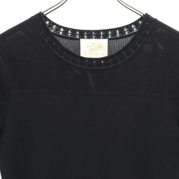 ケイトスペード 半袖 ニット ワンピース S ブラック系 Kate Spade レディース