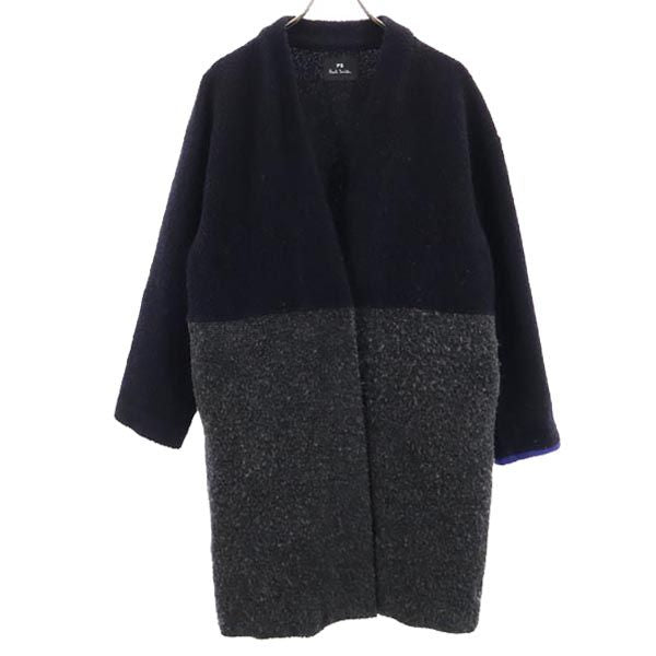 PS Paul Smith ピーエスポールスミス ウールブレンド 長袖 ノーカラーコート S グレー系 レディース