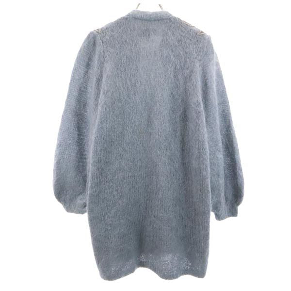 VINTAGE ヴィンテージ 80s 長袖 モヘヤニット カーディガン L ブルー系 レディース