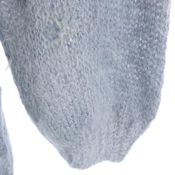 VINTAGE ヴィンテージ 80s 長袖 モヘヤニット カーディガン L ブルー系 レディース