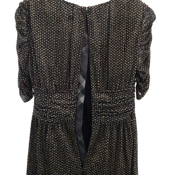 BURBERRY バーバリー 日本製 三陽商会 総柄 半袖 アンサンブル ワンピース 36 ブラック系 インナー キャミソール レディース