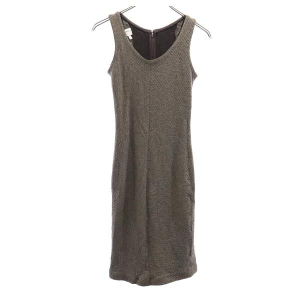 ARMANI COLLEZIONI アルマーニコレッツォーニ ウールブレンド ノースリーブ ニット ワンピース 40 ブラウン系 レディース