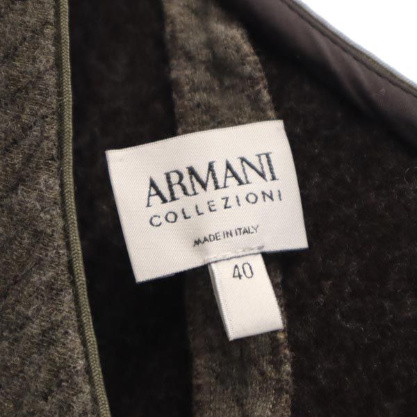 ARMANI COLLEZIONI アルマーニコレッツォーニ ウールブレンド ノースリーブ ニット ワンピース 40 ブラウン系 レディース