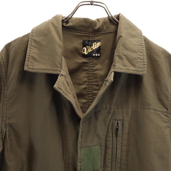 VICTIM ヴィクティム 日本製 ミリタリージャケット L カーキ メンズ