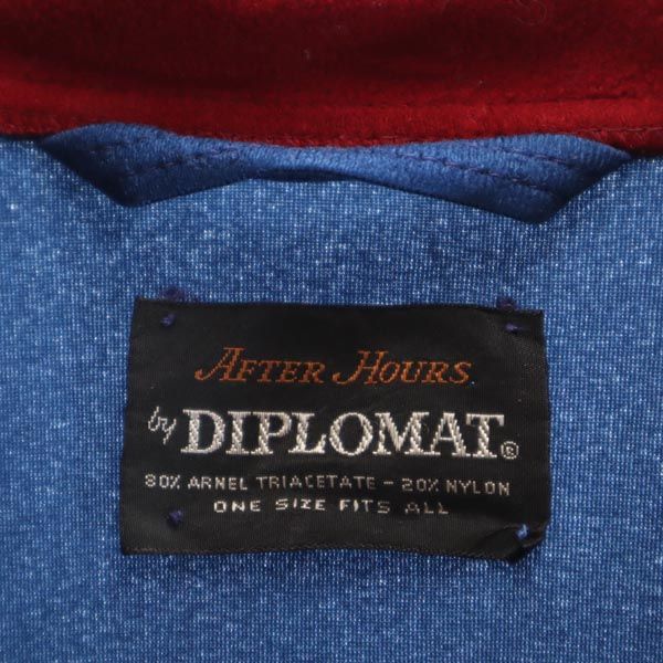 AFTER HOURS by DIPLOMAT 70s ヴィンテージ 半袖 ベルベット調 ローブ コート F ブルー系 メンズ