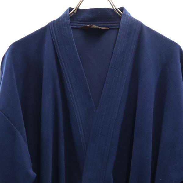 Sears シアーズ 70s ヴィンテージ 半袖 ベルベット調 ローブ コート F ネイビー メンズ