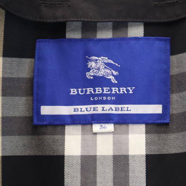 BURBERRY BLUE LABEL バーバリーブルーレーベル 日本製 三陽商会 トレンチコート 36 ブラック レディース