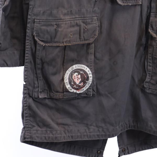 ヒステリック 日本製 ハーフジップ モッズコート FREE グレー系 HYSTERIC ミリタリー プルオーバー レディース