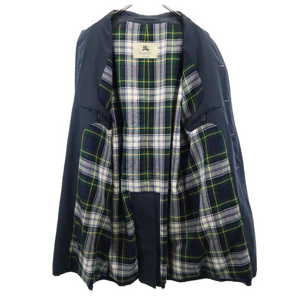 BURBERRY バーバリー 英国製 ステンカラーコート 50 ネイビー ウエストベルト メンズ